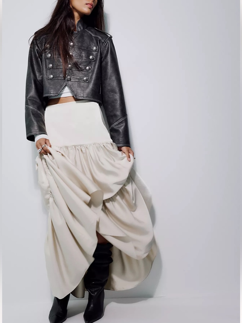 Free People Maxi Ruffle Skirt - LIKE NEW XS